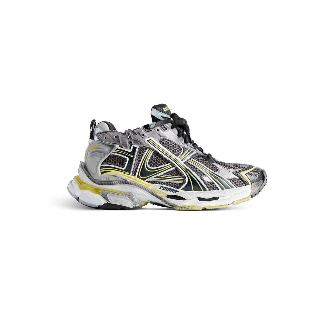 Men’s Runner Sneaker  in Grey/yellow/white - Image 1
